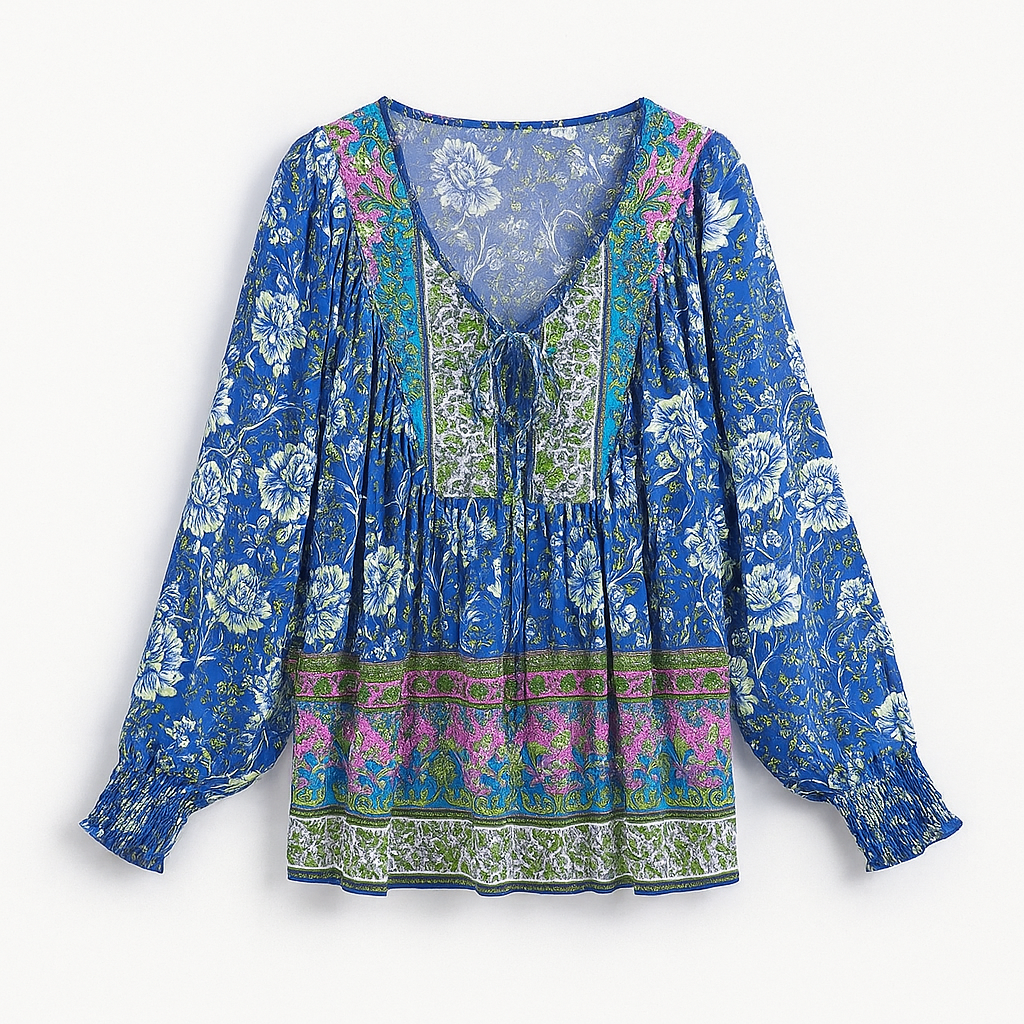 Boho blouse navy blue
