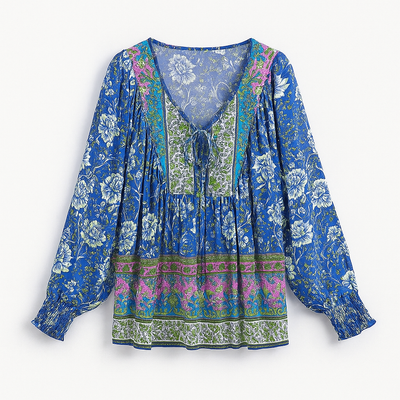 Boho blouse navy blue