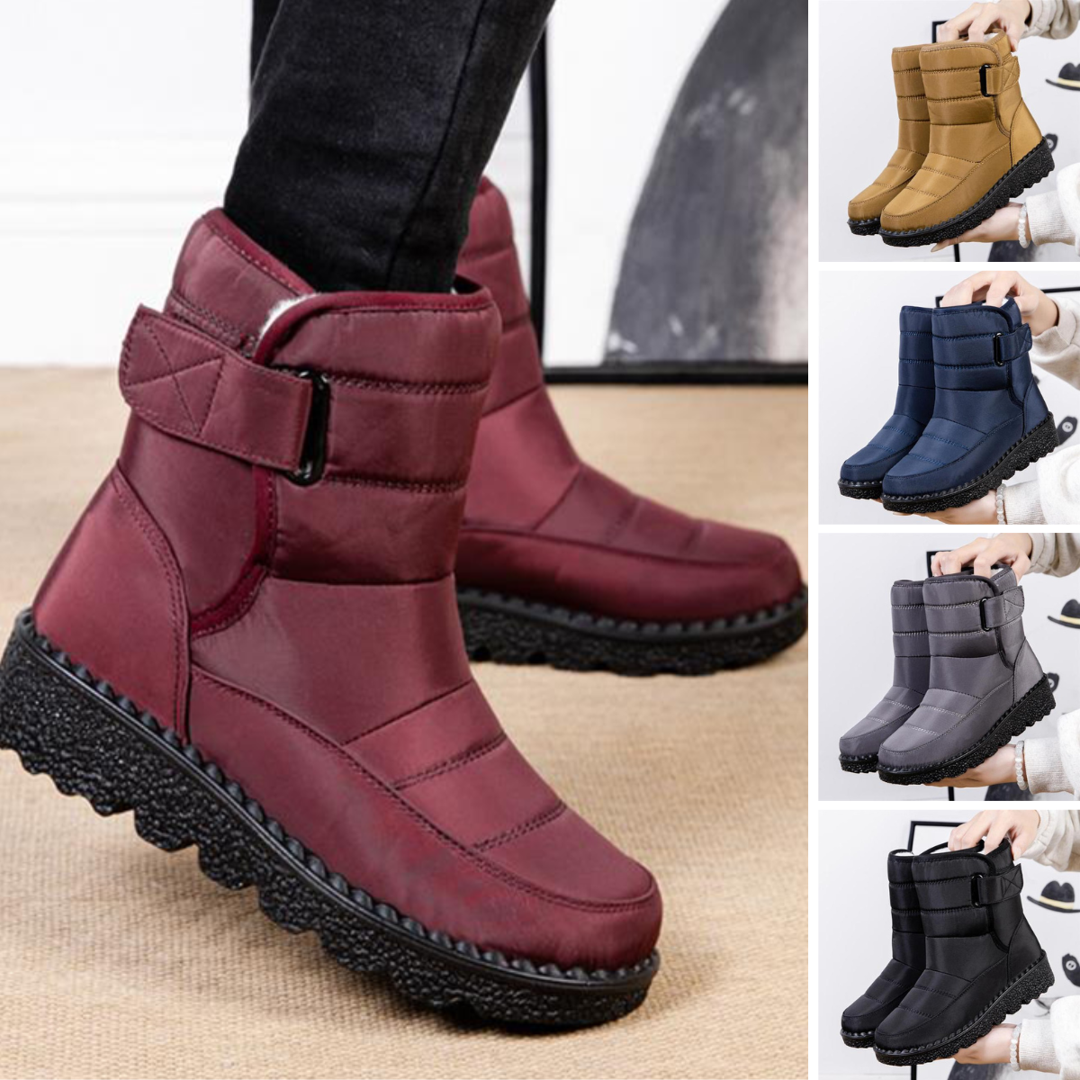 Emme - as novas botas de algodão não -deslizante, à prova d'água e acolchoadas