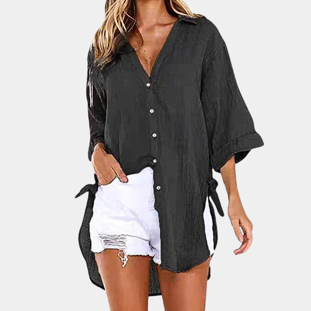 Blusa Blue Mulher Big Soft Style Casual Style