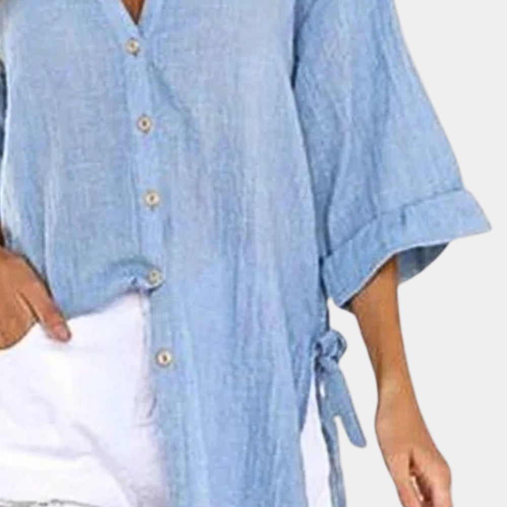 Blusa Blue Mulher Big Soft Style Casual Style