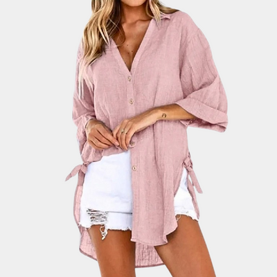 Blusa Blue Mulher Big Soft Style Casual Style