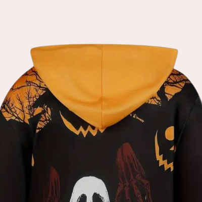 Vestido de Halloween con capucha, estampado con motivos de fantasmas y calabazas