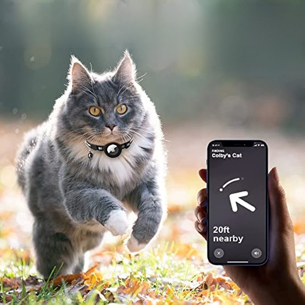 Colar de rastreamento de GPS de gato com fechamento rápido e design reflexivo para melhorar a visibilidade noturna