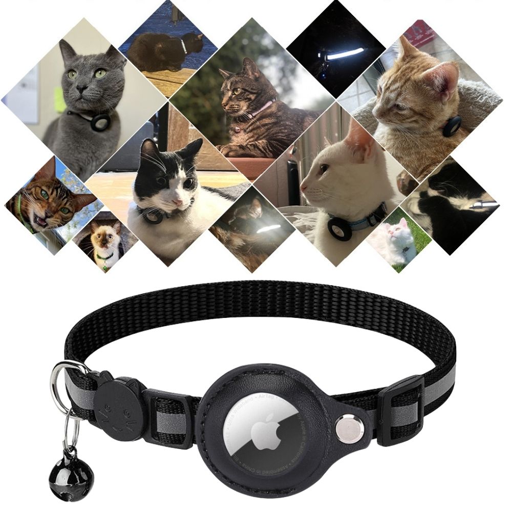 Colar de rastreamento de GPS de gato com fechamento rápido e design reflexivo para melhorar a visibilidade noturna