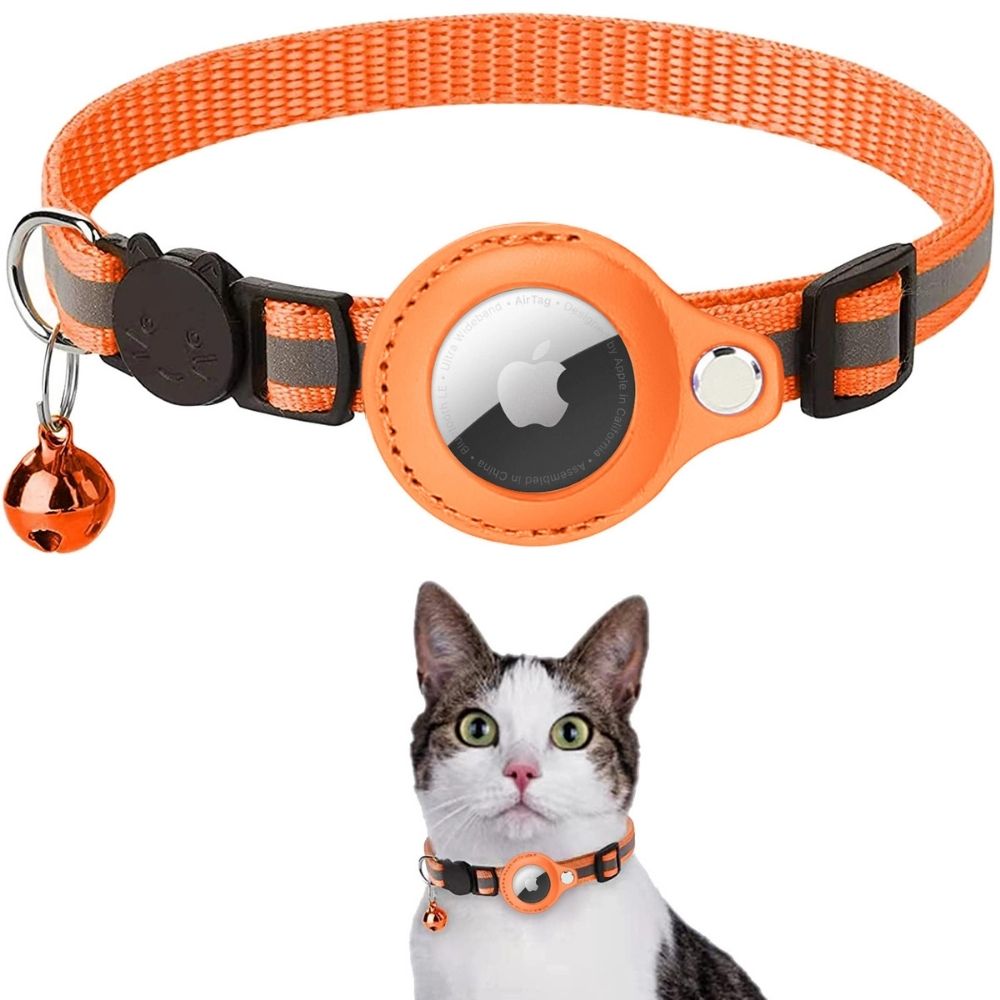 Colar de rastreamento de GPS de gato com fechamento rápido e design reflexivo para melhorar a visibilidade noturna