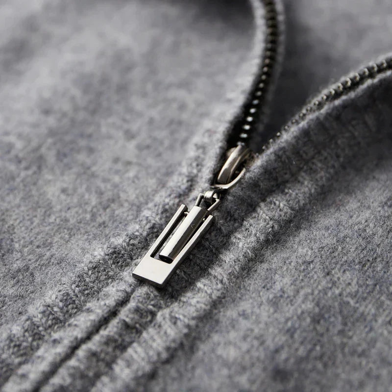 Jaqueta Zip Caxemira para homens quentes e elegantes