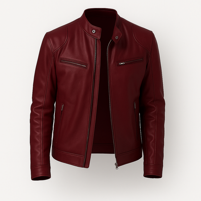 Leather Jacket wine red