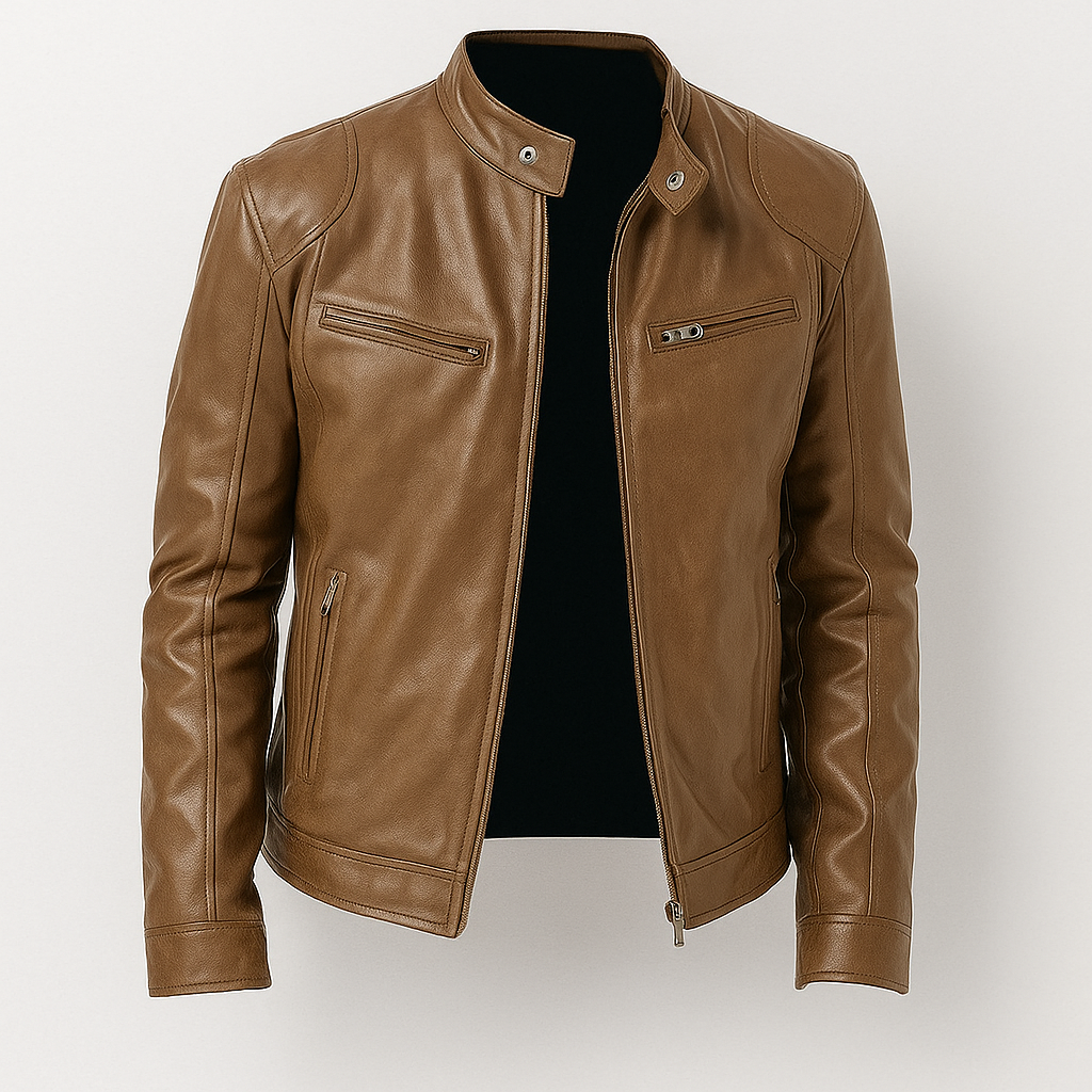 Leather Jacket Khaki