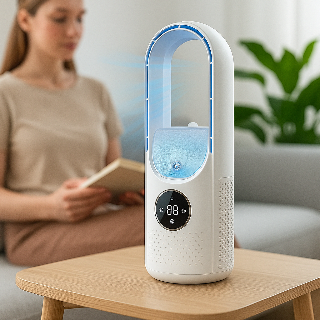 SilentChill | Geladeira de ar compacta sem folhas
