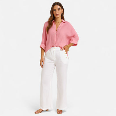 Monarquia antiga | Camisa de verão feminina - Gracia sem esforço, elegância respirável