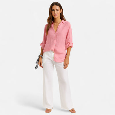 Monarquia antiga | Camisa de verão feminina - Gracia sem esforço, elegância respirável