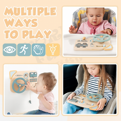 TinyDrive | Brinquedo montessori com volante de madeira