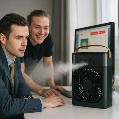 BreezeFlow | Resfriamento e umidificador do ar portátil 3 em 1