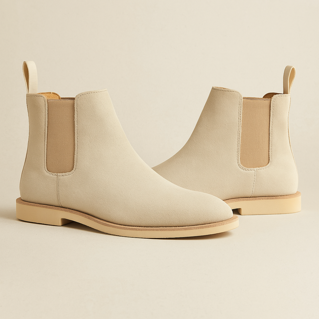 Botas Chelsea clásicas de ante para hombre - botas sin cordones con laterales elásticos para una versatilidad durante todo el año