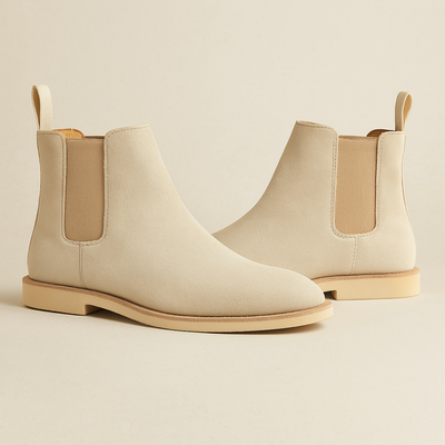 Botas Chelsea clásicas de ante para hombre - botas sin cordones con laterales elásticos para una versatilidad durante todo el año