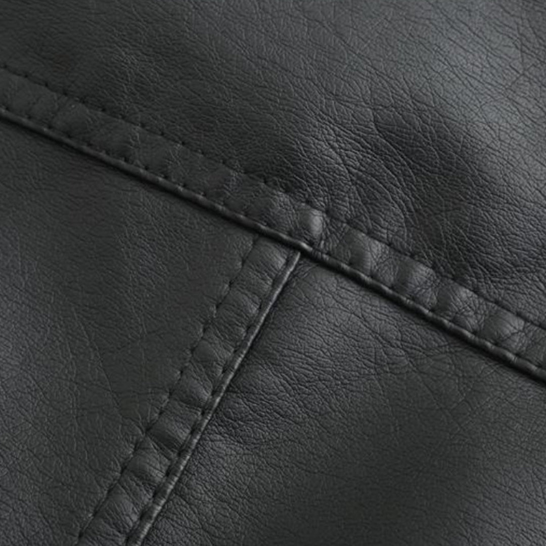 Jaqueta de couro PU com pescoço levantado feminino