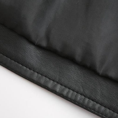 Jaqueta de couro PU com pescoço levantado feminino