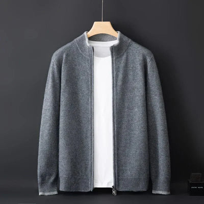 Jaqueta Zip Caxemira para homens quentes e elegantes