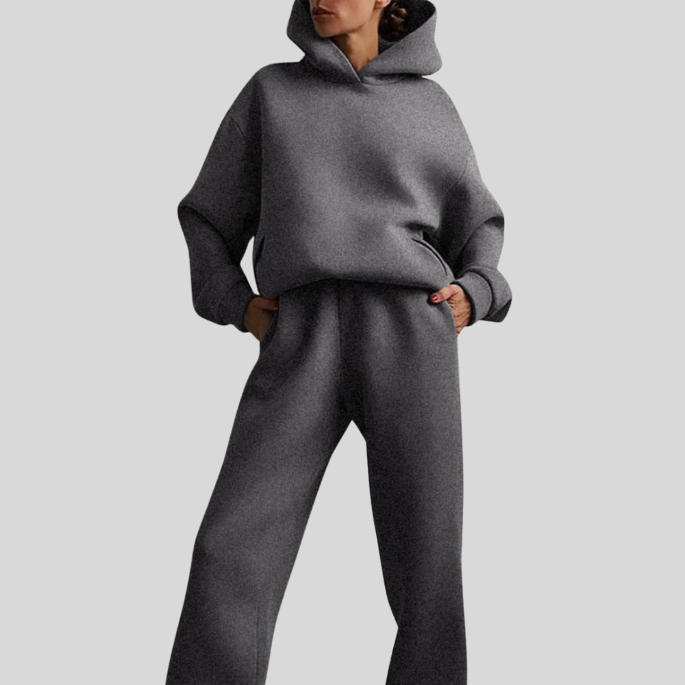 Damen Zweiteiler mit Kapuze – Langarm Set – Bequemer Schnitt