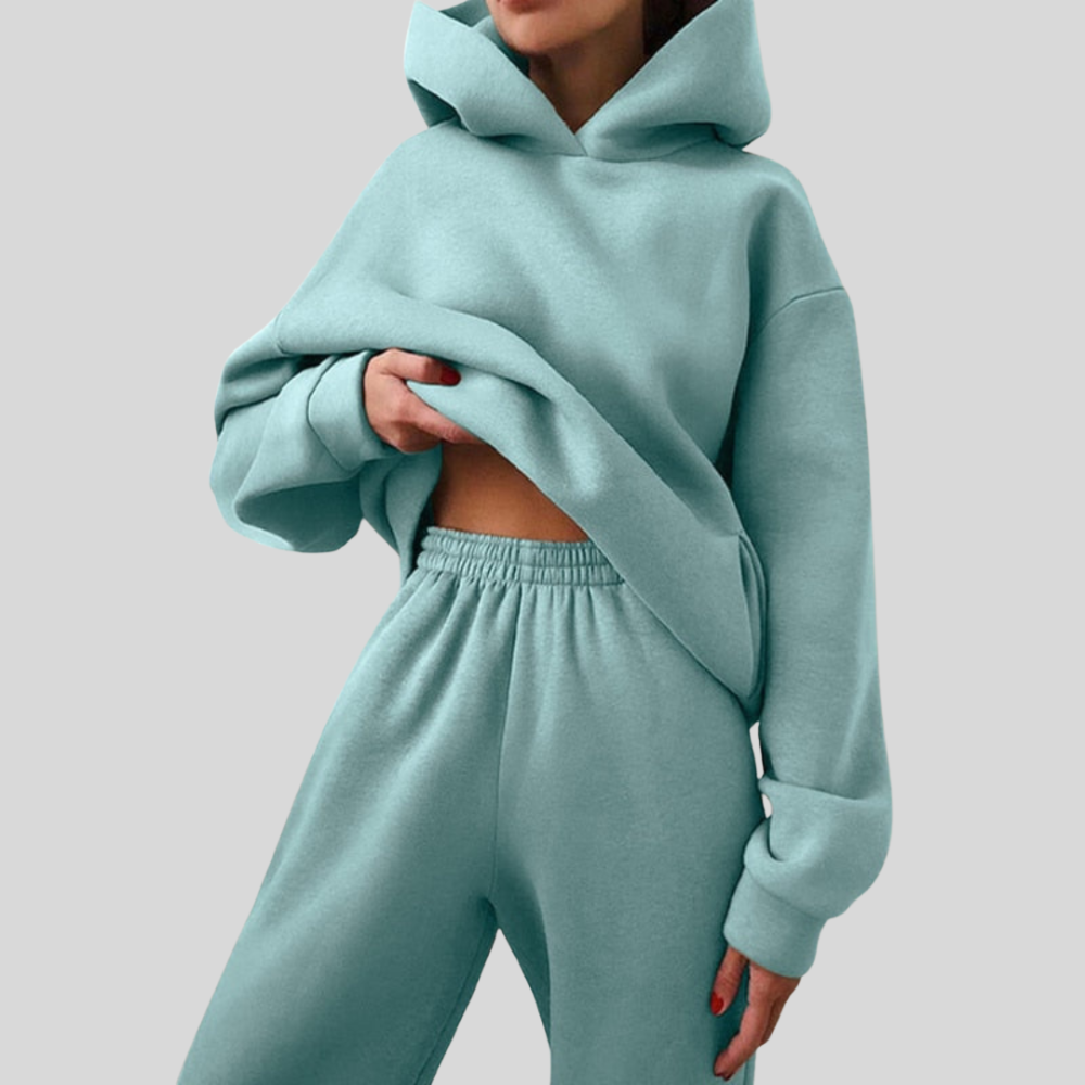 Damen Zweiteiler mit Kapuze – Langarm Set – Bequemer Schnitt