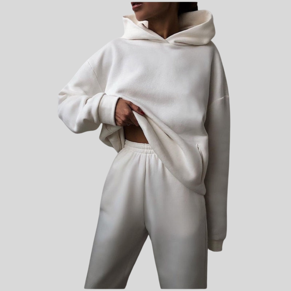 Damen Zweiteiler mit Kapuze – Langarm Set – Bequemer Schnitt