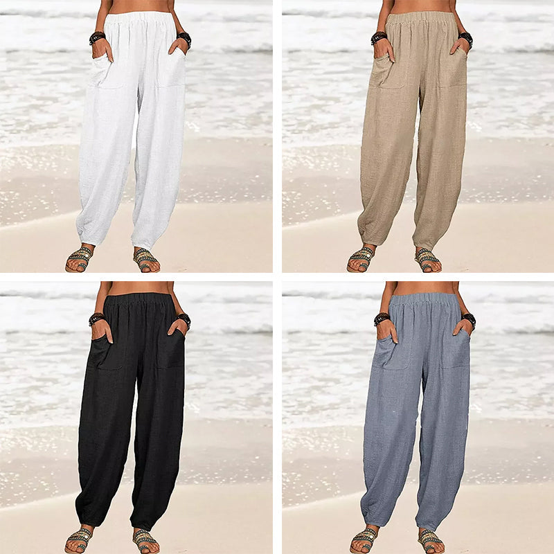 Nova calça casual de Harén de mulheres em cores sólidas