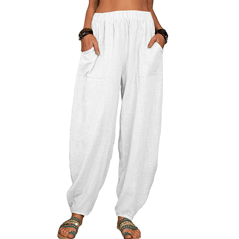 Nova calça casual de Harén de mulheres em cores sólidas