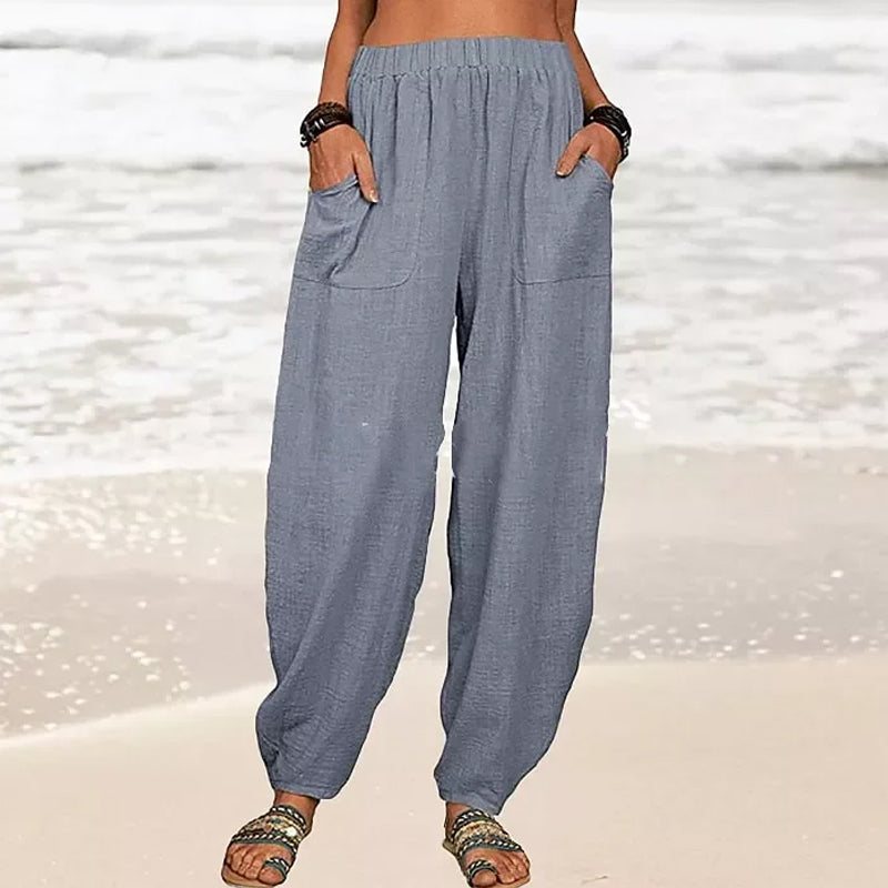 Nova calça casual de Harén de mulheres em cores sólidas