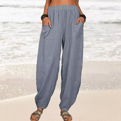Nova calça casual de Harén de mulheres em cores sólidas