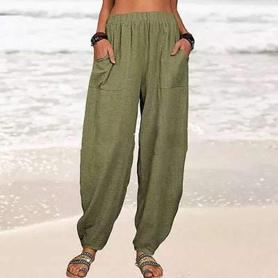 Nova calça casual de Harén de mulheres em cores sólidas