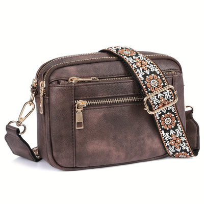 Bolsa de bandidos femininos em couro vegano de estilo boêmio