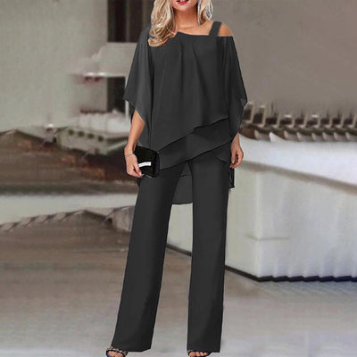 Set di 2 pezzi per donna | Spalle scoperte, poliestere fluido