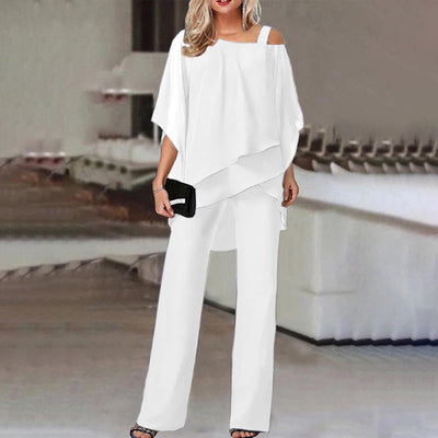 Set di 2 pezzi per donna | Spalle scoperte, poliestere fluido