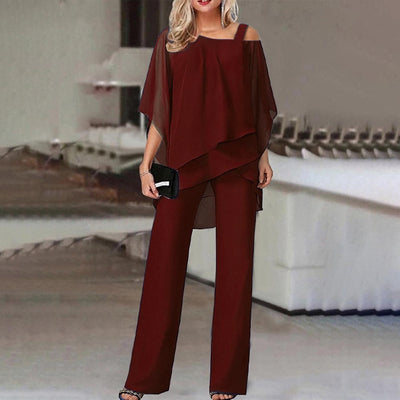 Set di 2 pezzi per donna | Spalle scoperte, poliestere fluido