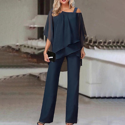 Set di 2 pezzi per donna | Spalle scoperte, poliestere fluido
