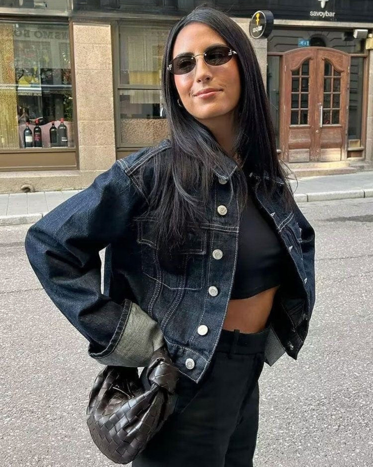 Duas peças de cowboy com jeans e calças longas - mulher