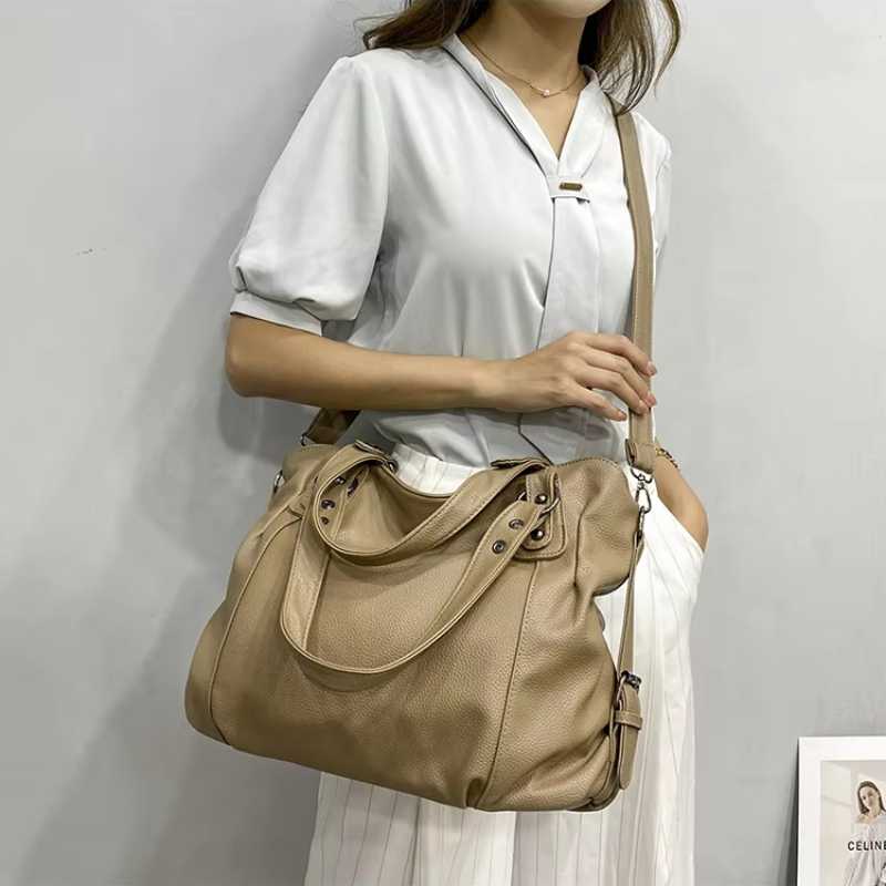Hera - bolsa de couro macia grande