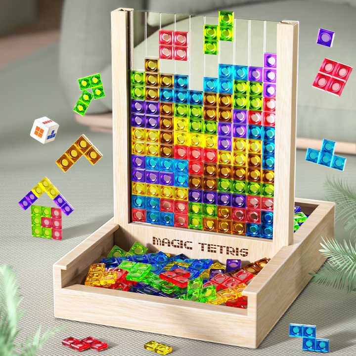 WOODTRIX - rompecabezas Tetris ecológico de madera para niños y adultos.