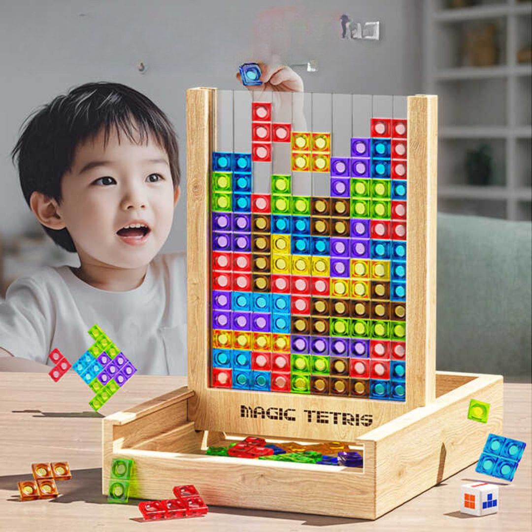 WOODTRIX - rompecabezas Tetris ecológico de madera para niños y adultos.
