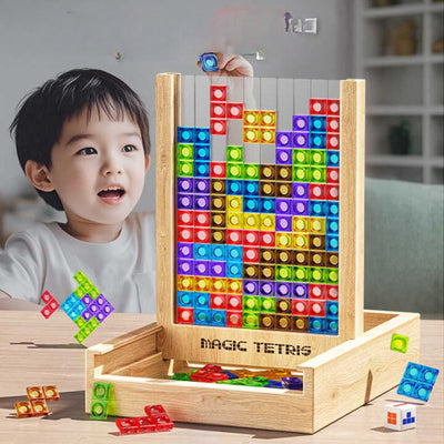 WOODTRIX - rompecabezas Tetris ecológico de madera para niños y adultos.