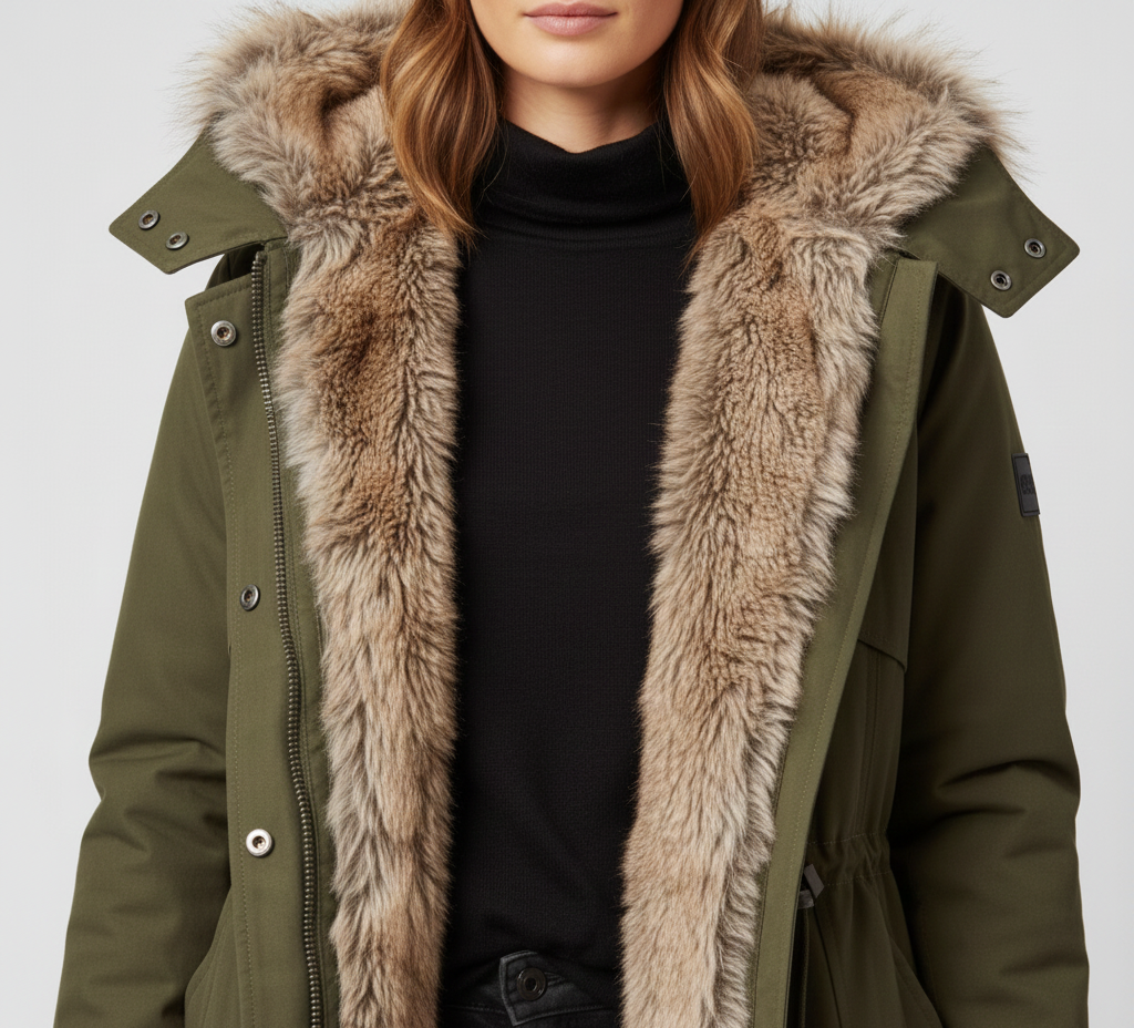 Damenparka mit Kunstfell