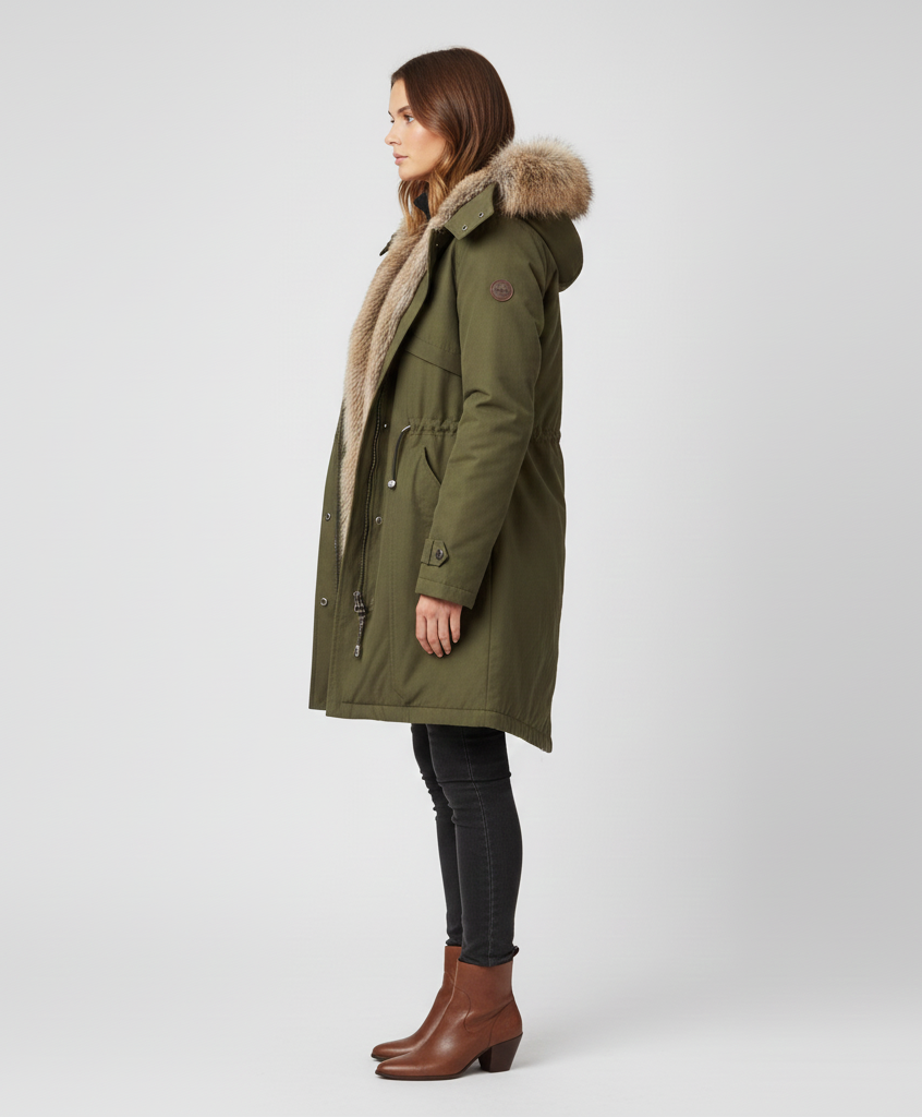 Damenparka mit Kunstfell