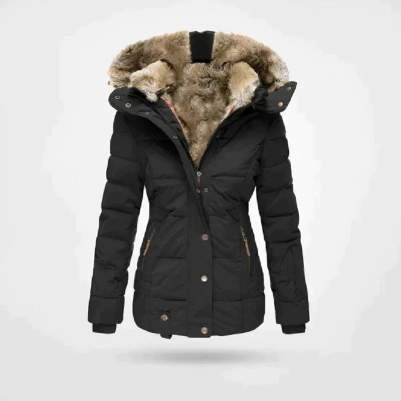 Warme und bequeme | dicke Winterjacke für Frauen mit Pelzfütterung