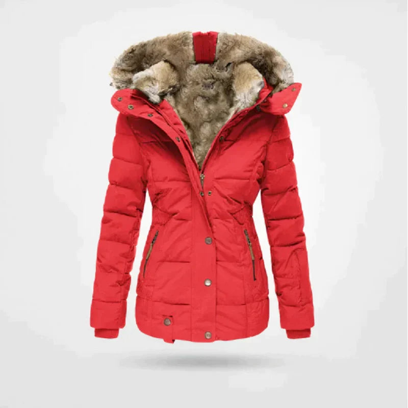 Warme und bequeme | dicke Winterjacke für Frauen mit Pelzfütterung