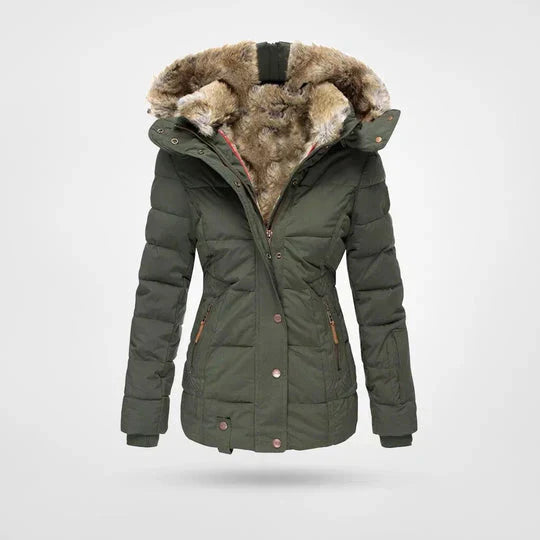 Wasserdichte Winterjacke für Frauen | Winddicht & isoliert | Warme Jacke mit abnehmbarer Kapuze