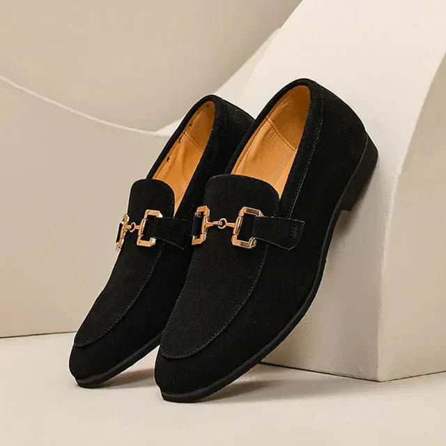 Nero - mocassins de camurça com fivela de metal