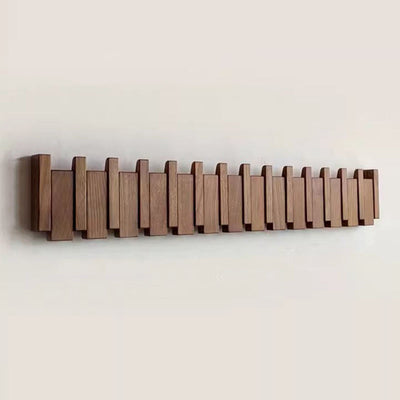 Percher de parede de madeira - Hand -Made Piano Percher com ganchos dobráveis