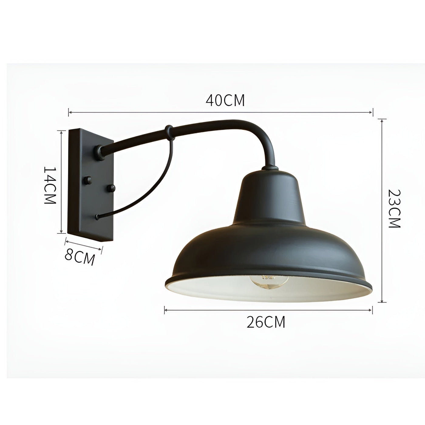 Aisle Fer Sconce - Antique vintage barn light - Aplique Industrial Negro