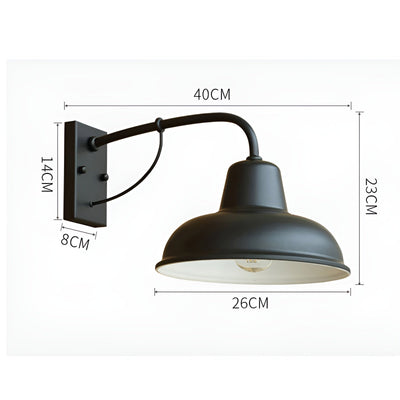 Aisle Fer Sconce - Antique vintage barn light - Aplique Industrial Negro